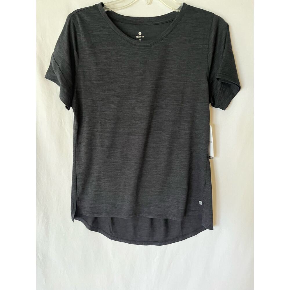 Apana Women's Short Sleeve Scoop Neck T-Shirt Black Small Casual Activewear Yoga